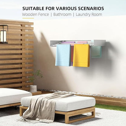 Laundry Drying Rack, Collapsible Wall Mounted Clothes Drying Rack - Image 4