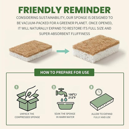 Metflavor 24 Pack Natural Kitchen Sponges, Biodegradable Non-Scratch Cellulose - Image 7