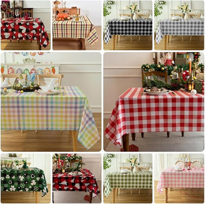 Classic Gingham Plaid Tablecloth Fabric - Image 3