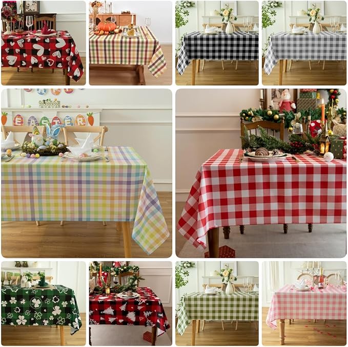 Classic Gingham Buffalo Tablecloth Fabric - Image 6