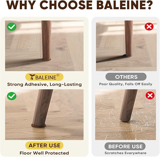 BALEINE 300PCS Felt Furniture Pads, Scratch-Reducing Floor Protectors - Image 3