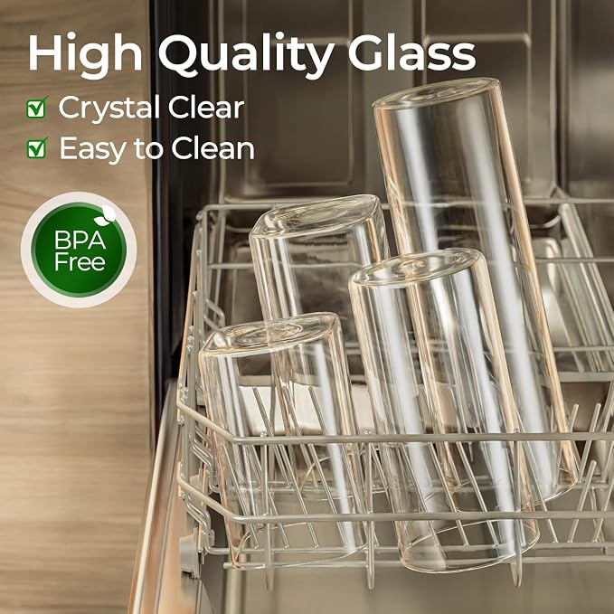 ComSaf Airtight Glass Food Storage Jars Set of 6, 0.6 Qt Clear Glass Food - Image 4