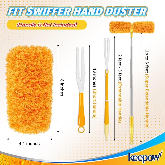 KEEPOW Reusable Microfiber Duster Refill Compatible - Image 2