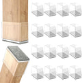 Rectangle Chair Leg Protectors for Hardwood Floors,16 PCS Silicone Covers to Protect Wood Tile Floors Felt Pads Furniture Leg Caps Reduce Noise. Easy to Move.(Clear,1 x 3 Inch,Rectangular)