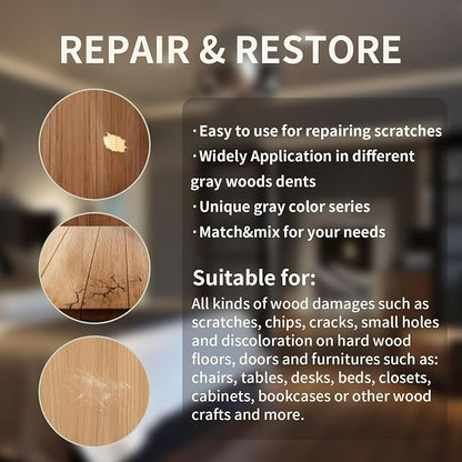 Wood Repair Kit, Wood Scratch Repair, Floor Discoloration Stain Paint - Image 3