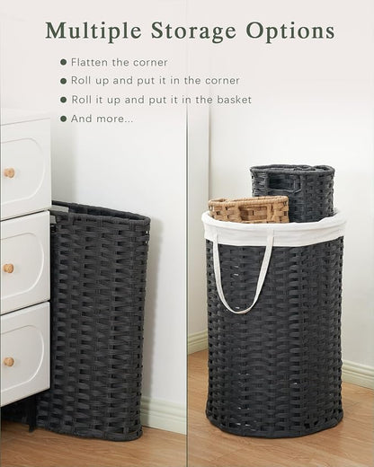 Laundry Hamper with Lid Wicker Laundry Hamper Round 26.5 Gal Laundry Basket - Image 5