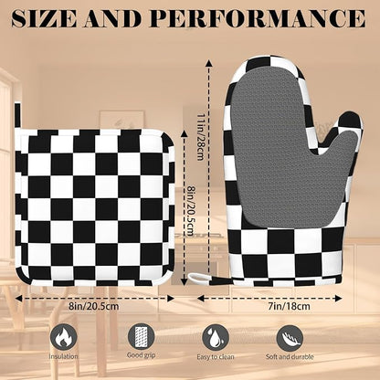 Checkerboard Oven Mitt and Pot Holder - Image 3