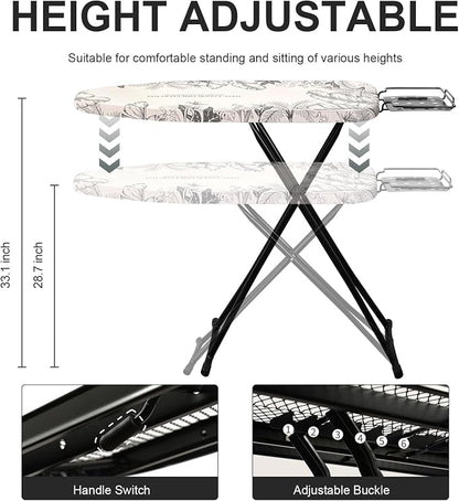 Ironing Board, Foldable Ironing Board Adjustable Height Compact Iron Board - Image 4