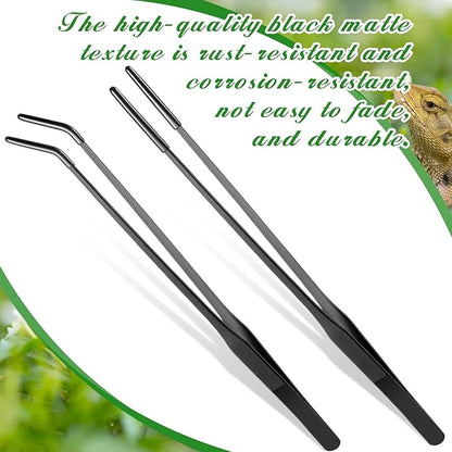 Lasnten 2 Pcs Extra Long Stainless Steel Reptile Feeding Tongs - Image 3