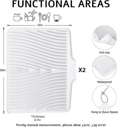 TIKNIK Silicone Dish Drying Mat, Stone Drying Mat - Image 2