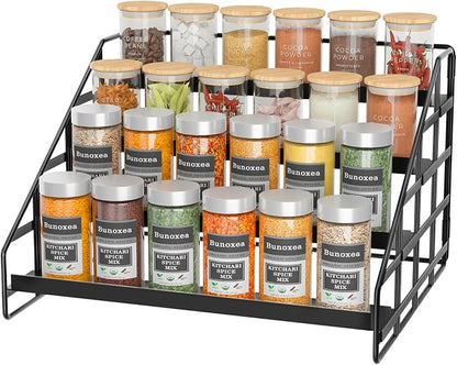 Bunoxea Spice Rack 4 Tier Kitchen Cabinet Organizer, Countertop Spice Rack by Bunoxea
