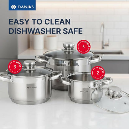 Daniks Standard 6-Piece Stainless Steel Cookware set - Image 2