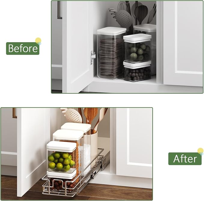 Pull Out Cabinet Organizer 7½" W x 21½" D, Heavy Duty Cabinet Pull Out Shelves - Image 8