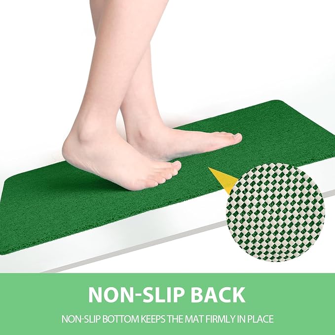 Non-Slip Bathtub Mat, Anti Slip Shower Mat, Fast Drying Bathtub Mats, Foot Scrubber Mat, Anti Slip Mat for Tub, Floor, Bathroom, Kitchen, Home, Hotel (Dark Green 36"×24")