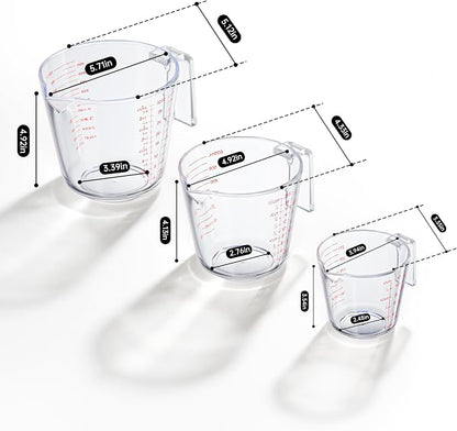 Measuring Cups, Plastic Measuring Cups Set of 3-1000ml, 300ml - Image 2