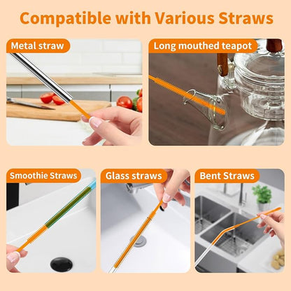2Pcs Silicone Straw Cleaner Brush, 9.84in Reusable Straw Cleaner - Image 5