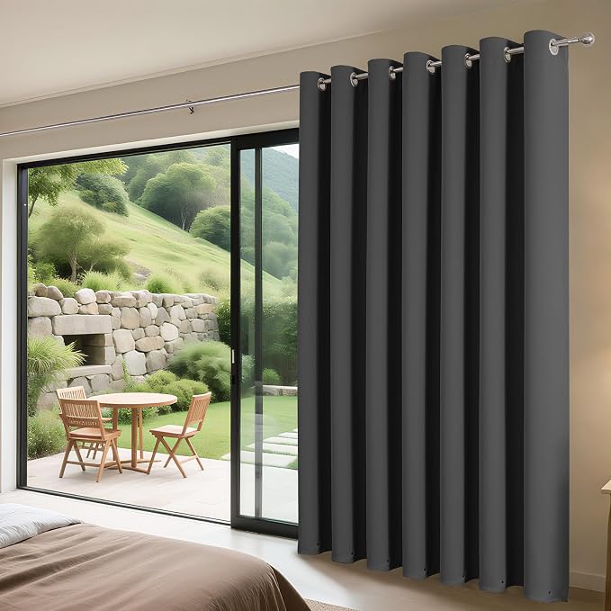 Joydeco Blackout Patio Sliding Door Curtains 90 Inches Long, Grommet Privacy - Image 3