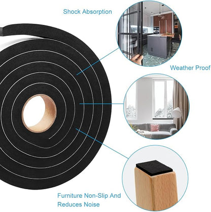 Seal Foam Tape, 2 Rolls 1/2 Inch W x 1/2 Inch T Weather Stripping - Image 6