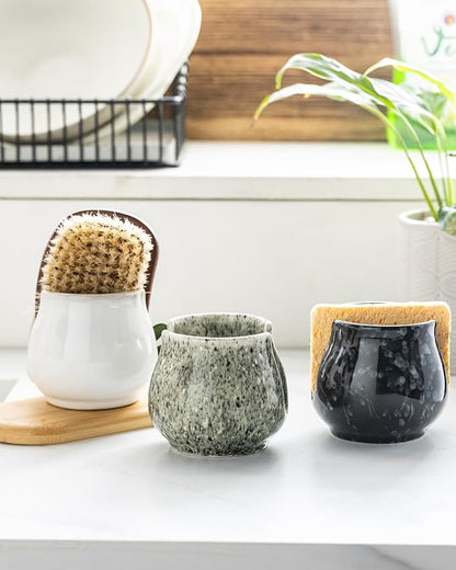Zoeeker Ceramic Sponge Holder, Kitchen Sponge Holder Sink Caddy Organizer Dish - Image 6