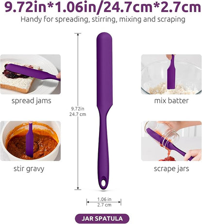 U-Taste Skinny Silicone Jar Spatula: 600ºF Heat-Resistant Food-Grade 10in Long - Image 2