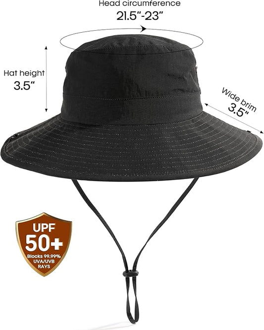FURTALK Sun Hats for Women with Ponytail Hole Wide Brim Beach Bucket Hat UPF 50+ Fishing Hiking Outdoor Hats