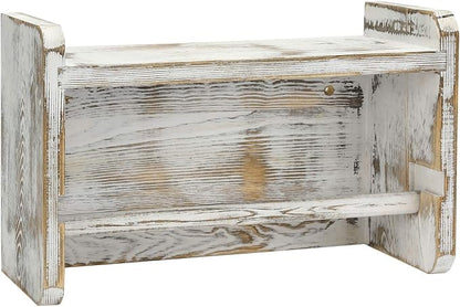 MyGift Farmhouse Paper Towel Holder, Shabby Whitewashed Wood Farmhouse Wall - Image 7