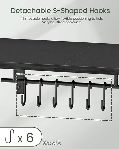 CHOEZON Wall-Mounted Pot Racks, Floating Shelves, Vintage Pot Hangers - Image 6
