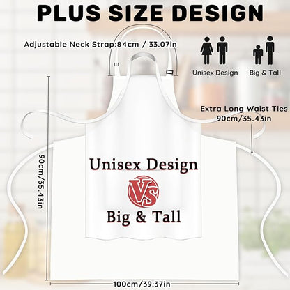 2 Pcs Plus Size Chef Apron, Unisex Professional Apron - Image 3