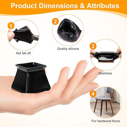 CHUNZEXI 32 Pack Square Chair Leg Floor Protectors - Image 4