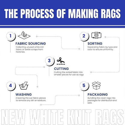 Premium White Knit T-Shirt Cleaning Rags – White Cotton Rag - Image 7