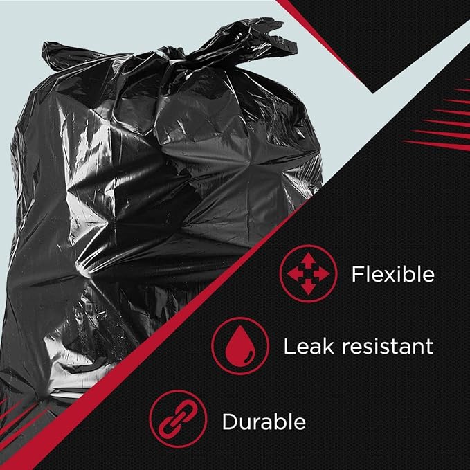 Tasker 45 Gallon Trash Bags, Extra Large Black Garbage Bags - Image 9