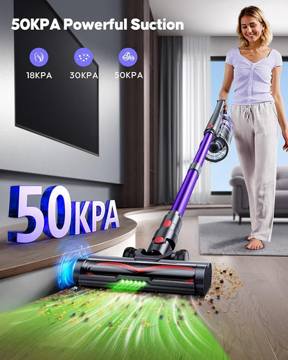 Cordless Vacuum Cleaner, 600W 50Kpa Stick Vacuum Cleaner - Image 2