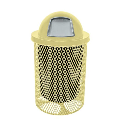 COATEDOUTDOORFURNITURE RDT-TXTSAND Heavy Duty 32 Gallon Round Trash Receptacle by CoatedOutdoorFurniture