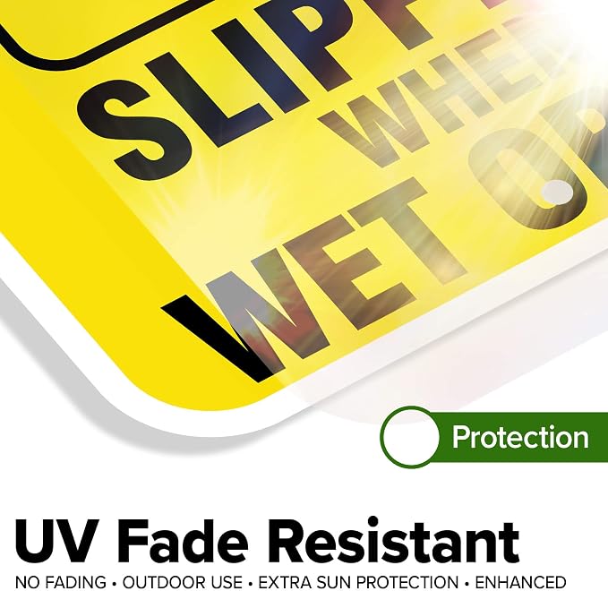 Caution Slippery When Wet Sign or ICY Sign, Fade Resistance, Indoor/Outdoor Use - Image 4