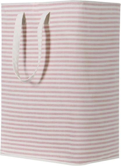 Lifewit Laundry Hamper Large Collapsible Laundry Basket, Freestanding Waterproof Clothes Hamper Storage with Easy Carry Handles for Clothes in Bedroom Bathroom College Dorm for Adults, Pink, 80L