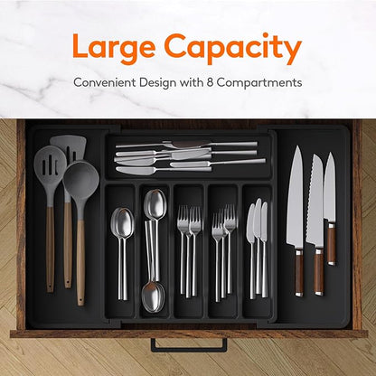 Lifewit Silverware Drawer Organizer, Expandable Utensil Tray - Image 2