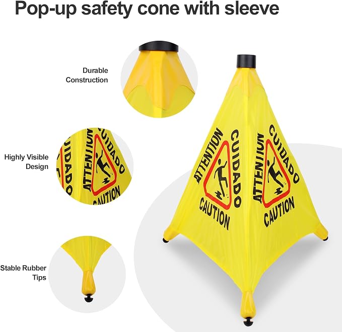 3 Pcs 20 inch Pop up Wet Floor Sign - Image 3
