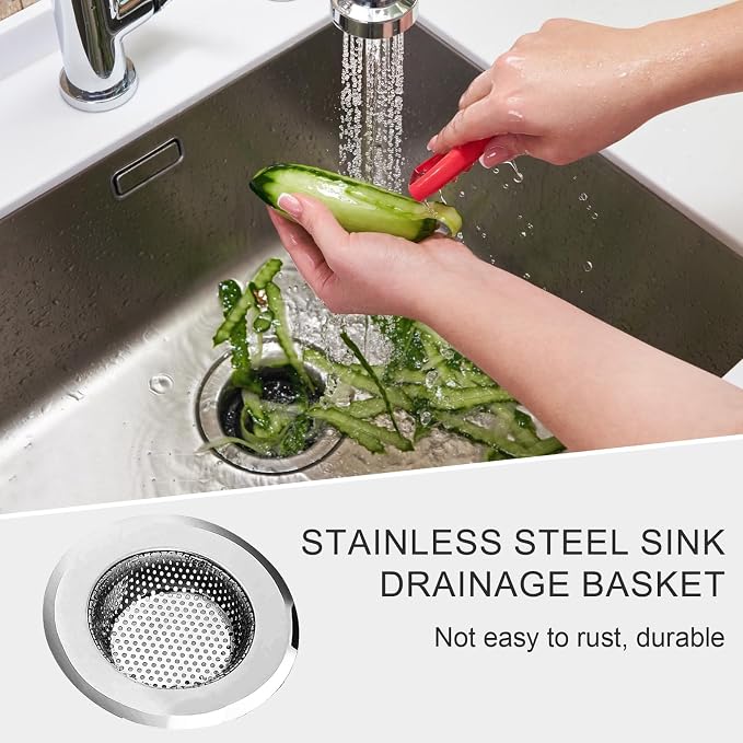 3pcs Heavy Duty Stainless Steel Slop Basket Filter Trap, 4.5" Top / 2.95" Mesh - Image 5