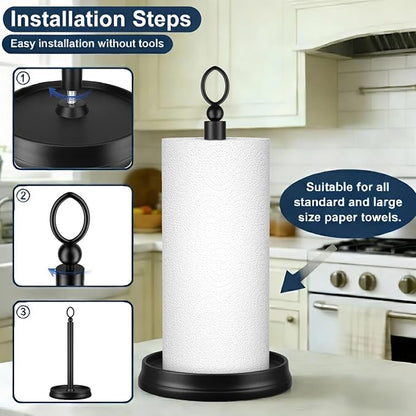 Kasunto Standing Paper Towel Holder, Non-Slip Paper Towel Roll Holder - Image 3