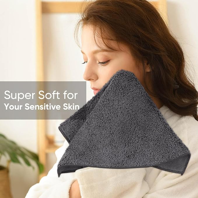 HOMEXCEL Microfiber Washcloths 12 Pack, Highly Absorbent and Soft Face Towel - Image 2