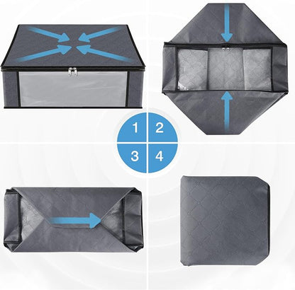 HomeHacks Storage 8-Pack Clothes Organizer Storage Bags Foldable Storage Box - Image 7