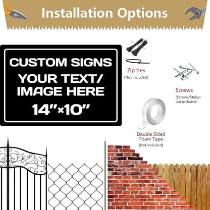 custom signs, Aluminum Weatherproof Metal Sign Multiple Sizes Custom - Image 4