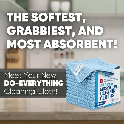 12" x 12" MW Pro Multi-Surface Microfiber Cleaning Cloths | Blue - Image 6