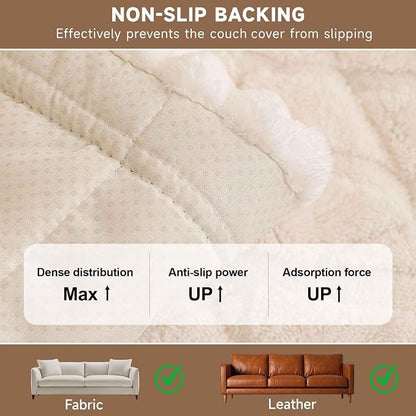 OTOB Pet Couch Covers for 3 Cushion Couch Sofa, Washable & Non Slip Fuzzy Plush - Image 8