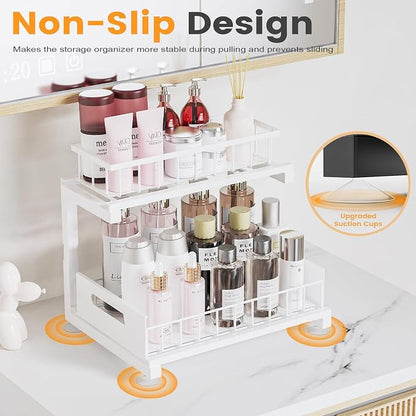 Under Sink Organizer, Heavy Duty Metal Pull Out Cabinet Organizer Slide Out - Image 5