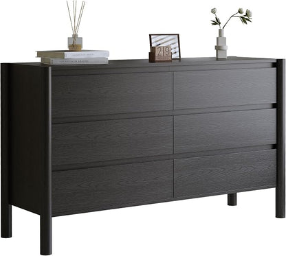 Dresser for Bedroom with 6 Drawers, Wooden TV Stand, Closet Clothes Organizer - Image 9