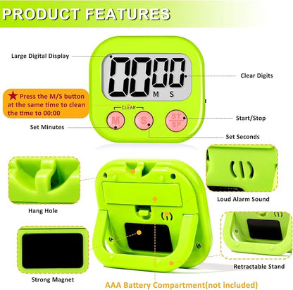 ZILLEEN Classroom Timer for Kids Teachers 12 Pack Digital Tmers - Image 7