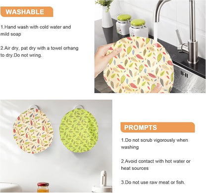 Reusable Bowl Covers for Bread Proofing（2 Large）- Cotton Beeswax Bowl Covers - Image 7