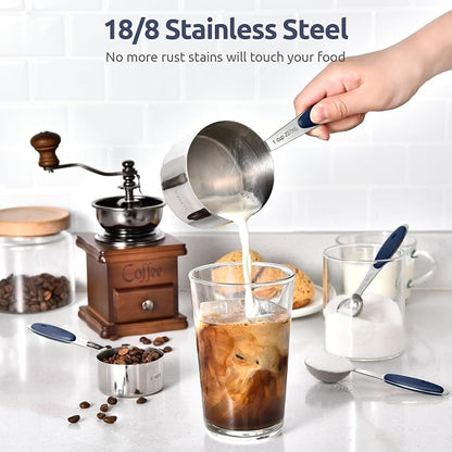 U-Taste Measuring Cups and Spoons: Food Grade 18/8 Stainless Steel Metal - Image 3