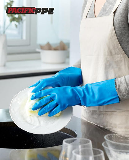PACIFIC Cleaning Gloves with Latex free, Dishwashing Kitchen Gloves with Cotton - Image 6